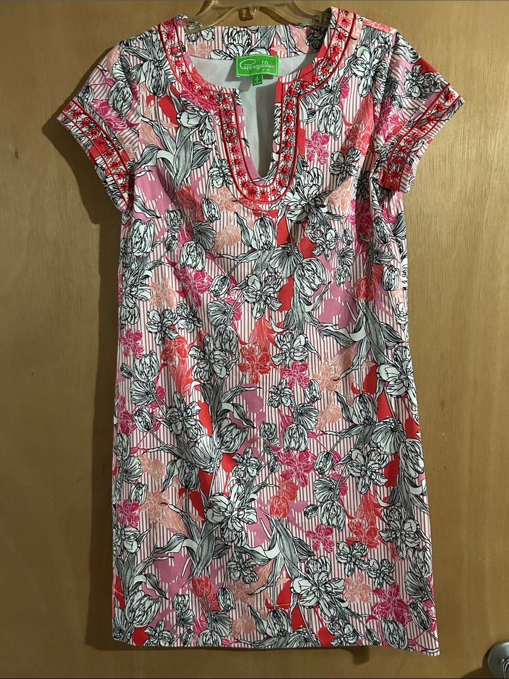 Pappagallo Pink & Coral Floral-Striped Shift Dress